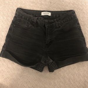 Black jean shorts